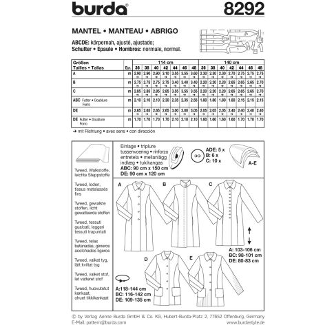 Burda Sewing Pattern 8292