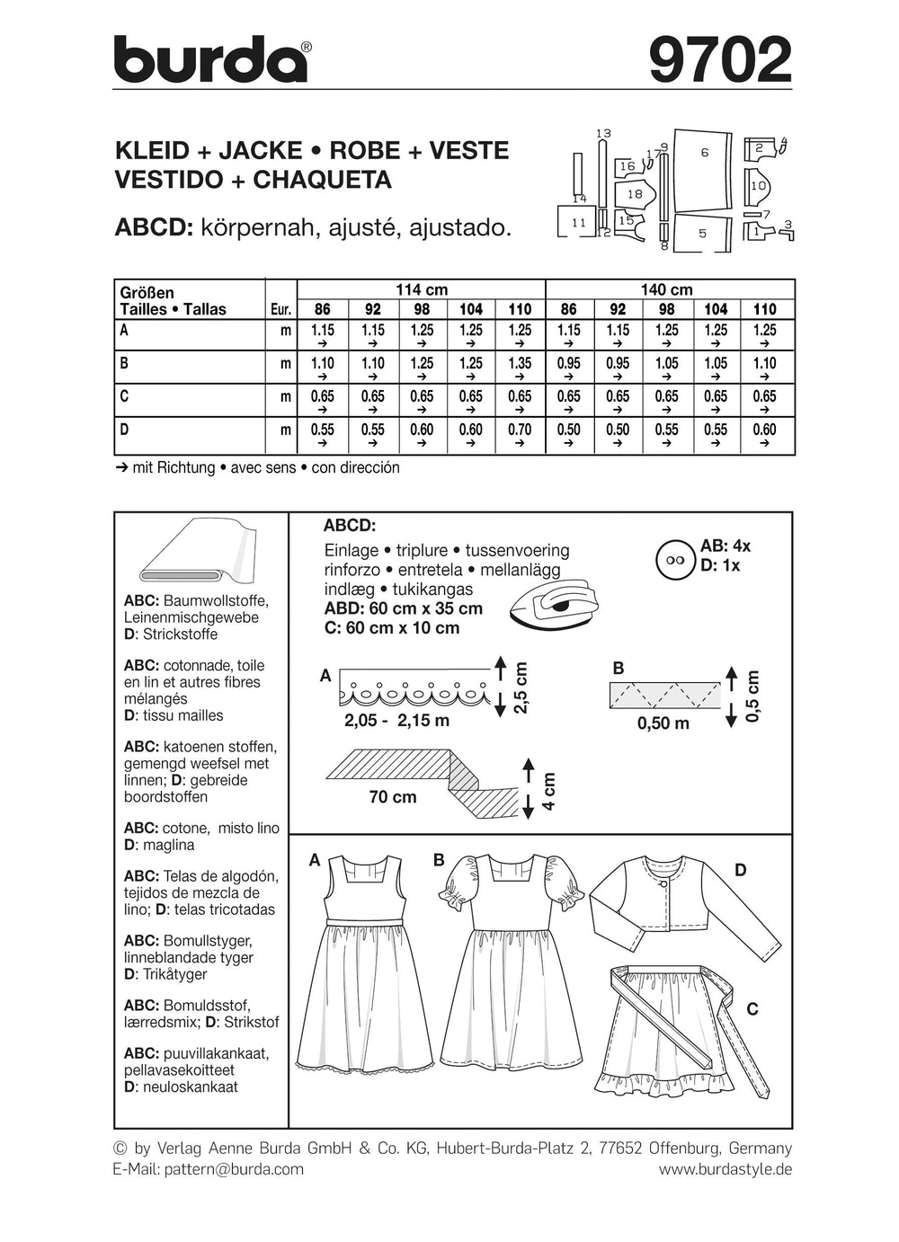 Burda Schnittmuster 9702