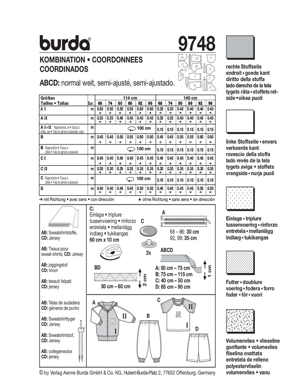 Burda Sewing Pattern 9748
