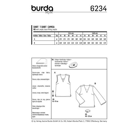 Burda Schnittmuster 6234