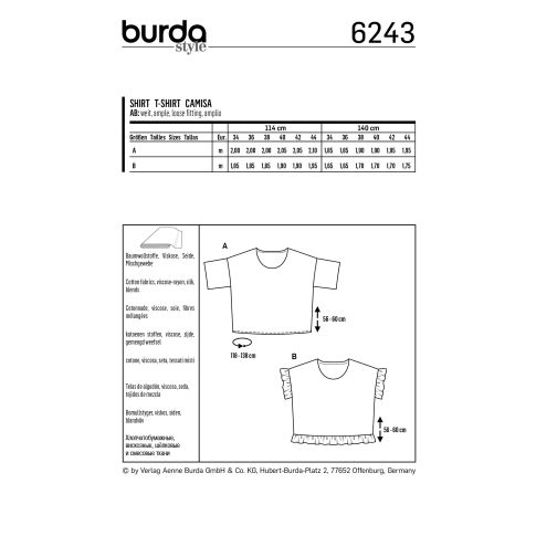 Burda Sewing Pattern 6243
