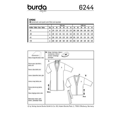 Burda Sewing Pattern 6244