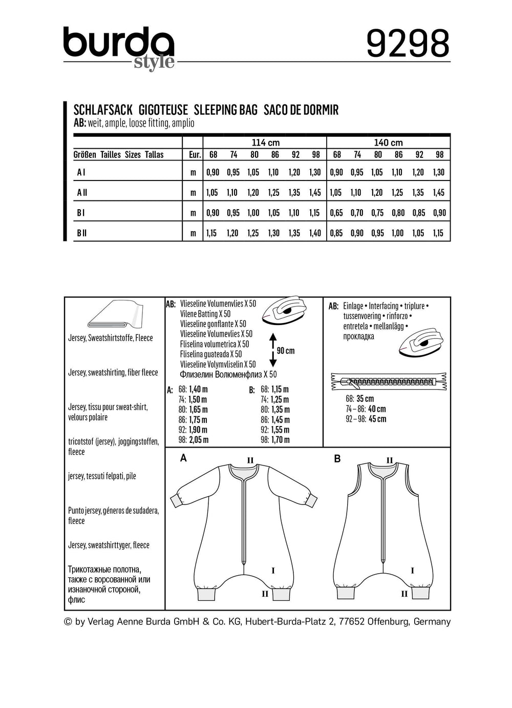 Burda Sewing Pattern 9298