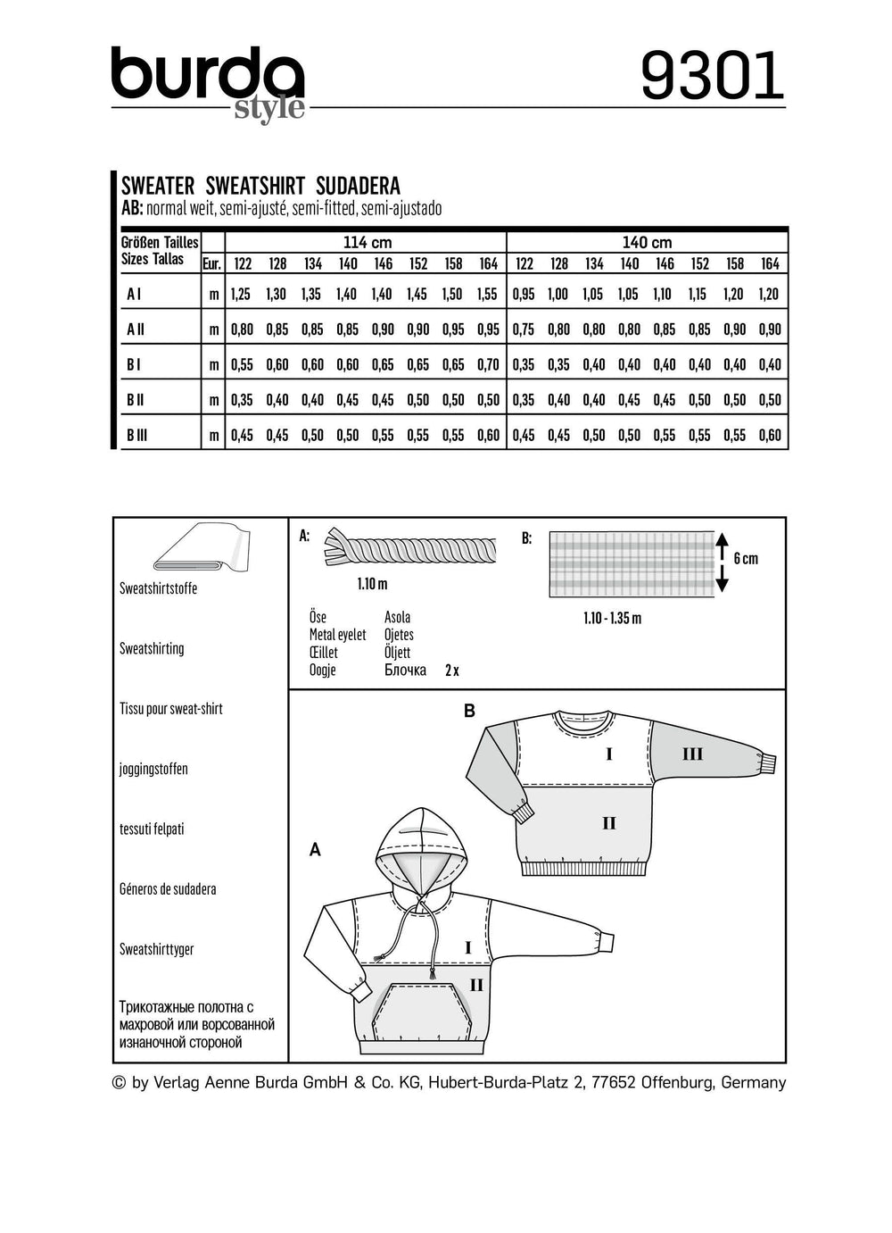 Burda Sewing Pattern 9301