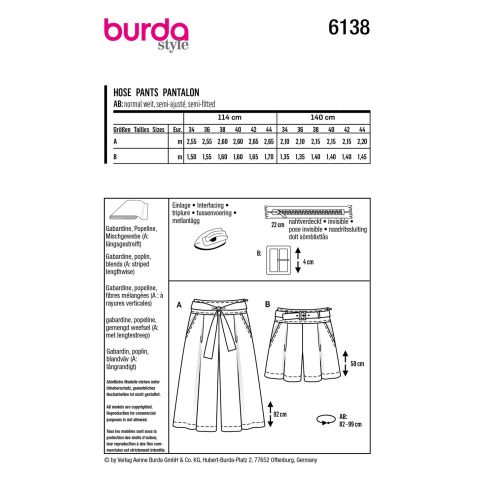 Burda Sewing Pattern 6138