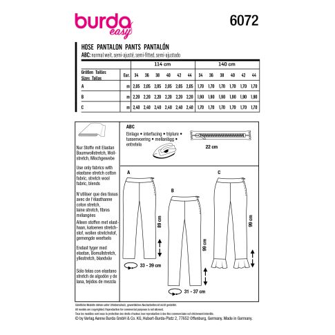 Burda Schnittmuster 6072