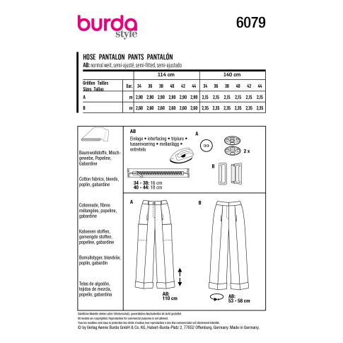 Burda Schnittmuster 6079