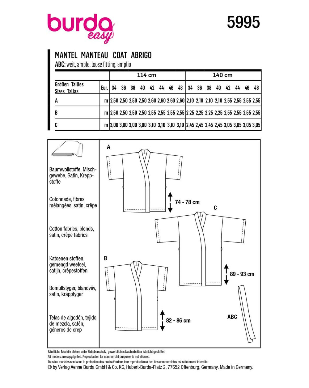 Burda Schnittmuster 5995