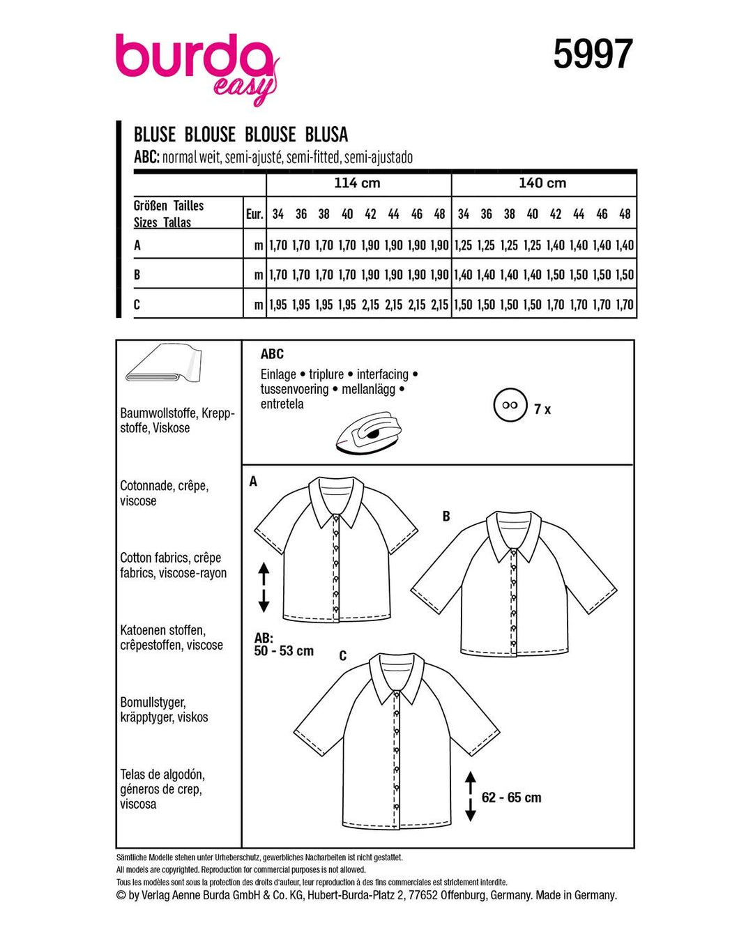 Burda Schnittmuster 5997