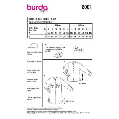 Burda Sewing Pattern 6001