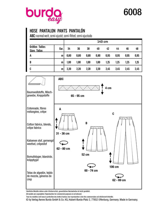 Burda Schnittmuster 6008