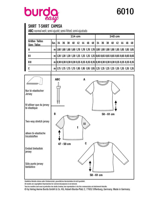 Burda Sewing Pattern 6010