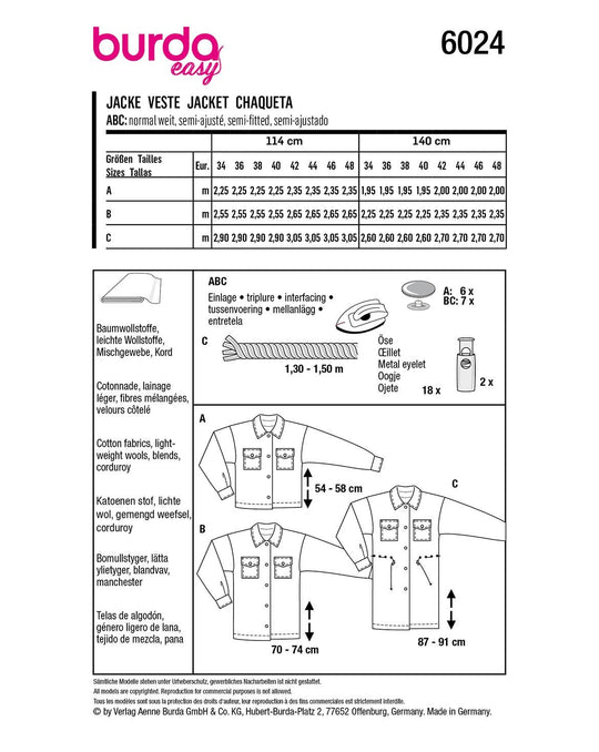 Burda Sewing Pattern 6024