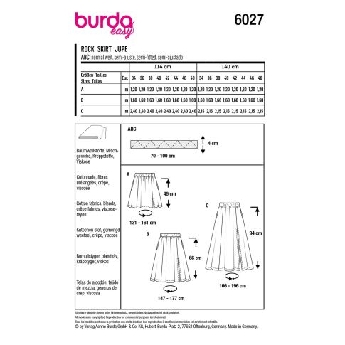 Burda Sewing Pattern 6027