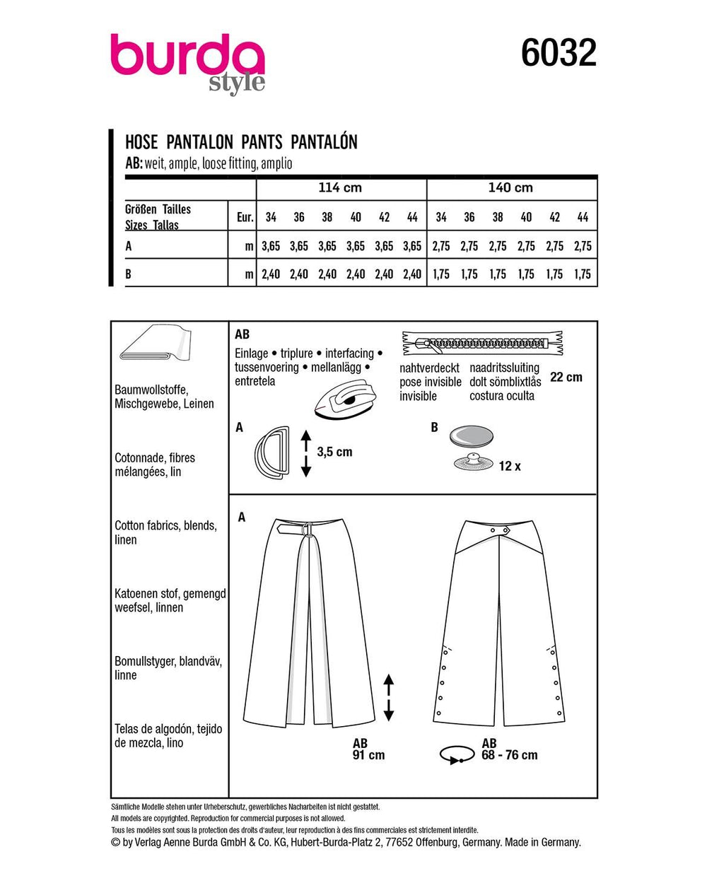 Burda Schnittmuster 6032