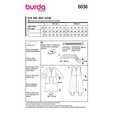 Burda Sewing Pattern 6036
