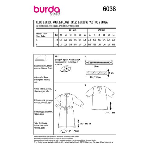 Burda Sewing Pattern 6038