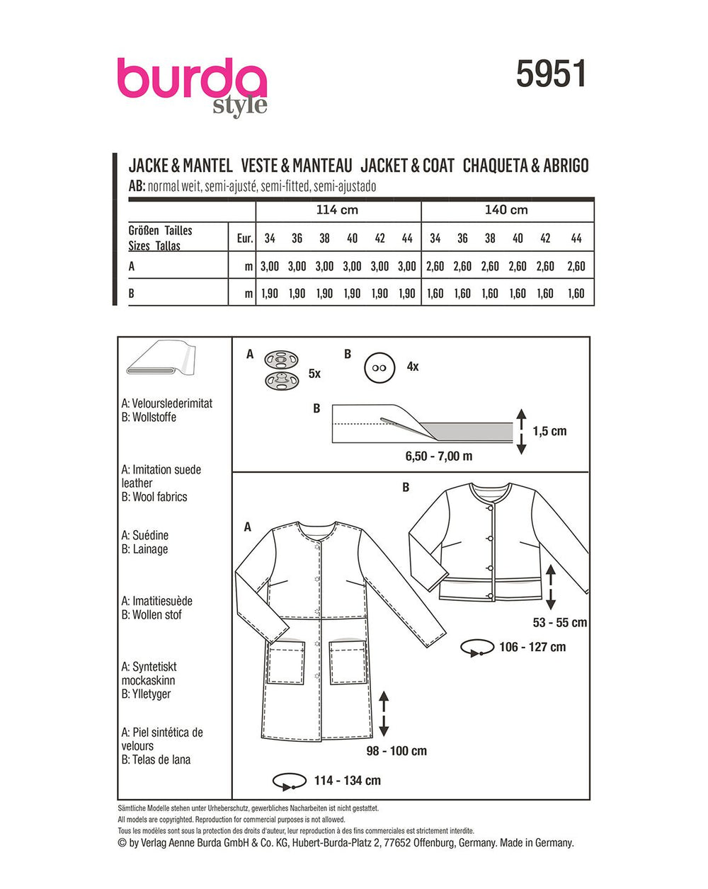 Burda Schnittmuster 5951