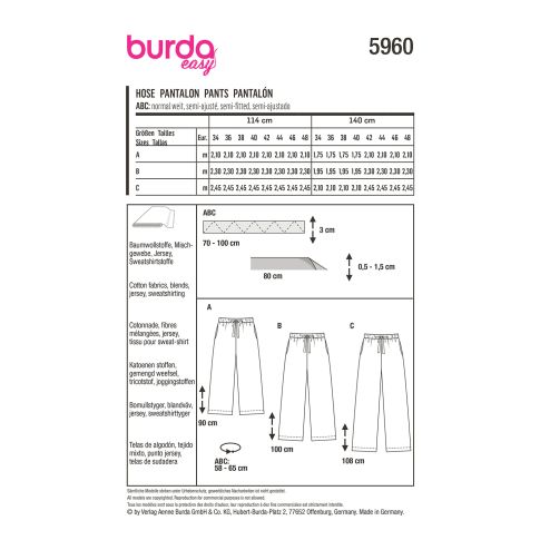 Burda Sewing Pattern 5960