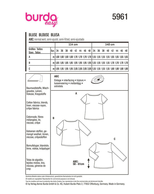 Burda Sewing Pattern 5961