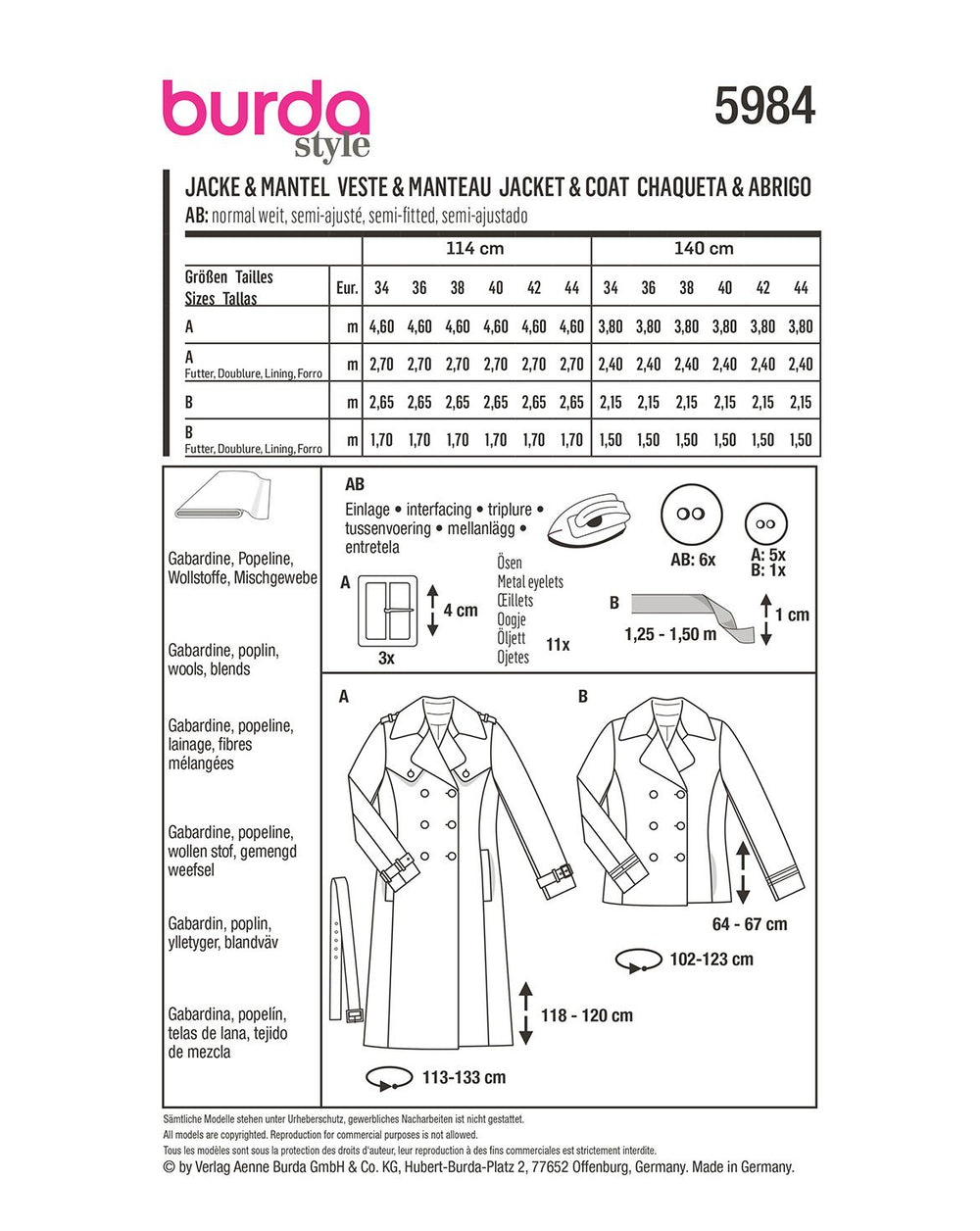 Burda Schnittmuster 5984