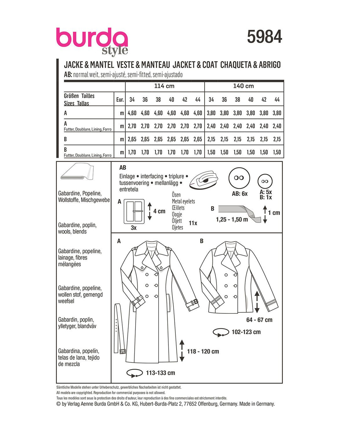 Burda Schnittmuster 5984