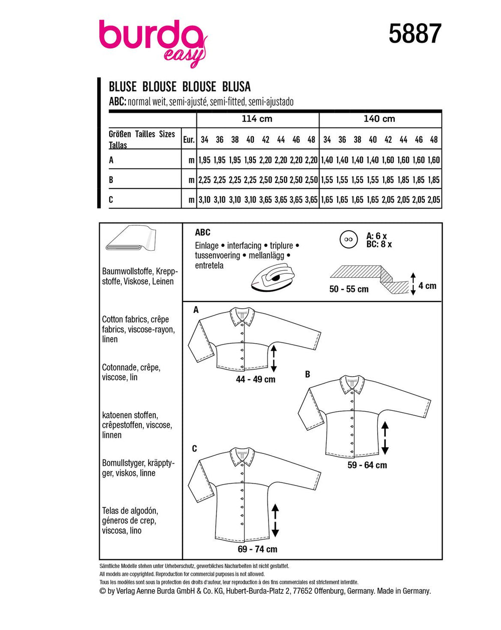 Burda Schnittmuster 5887