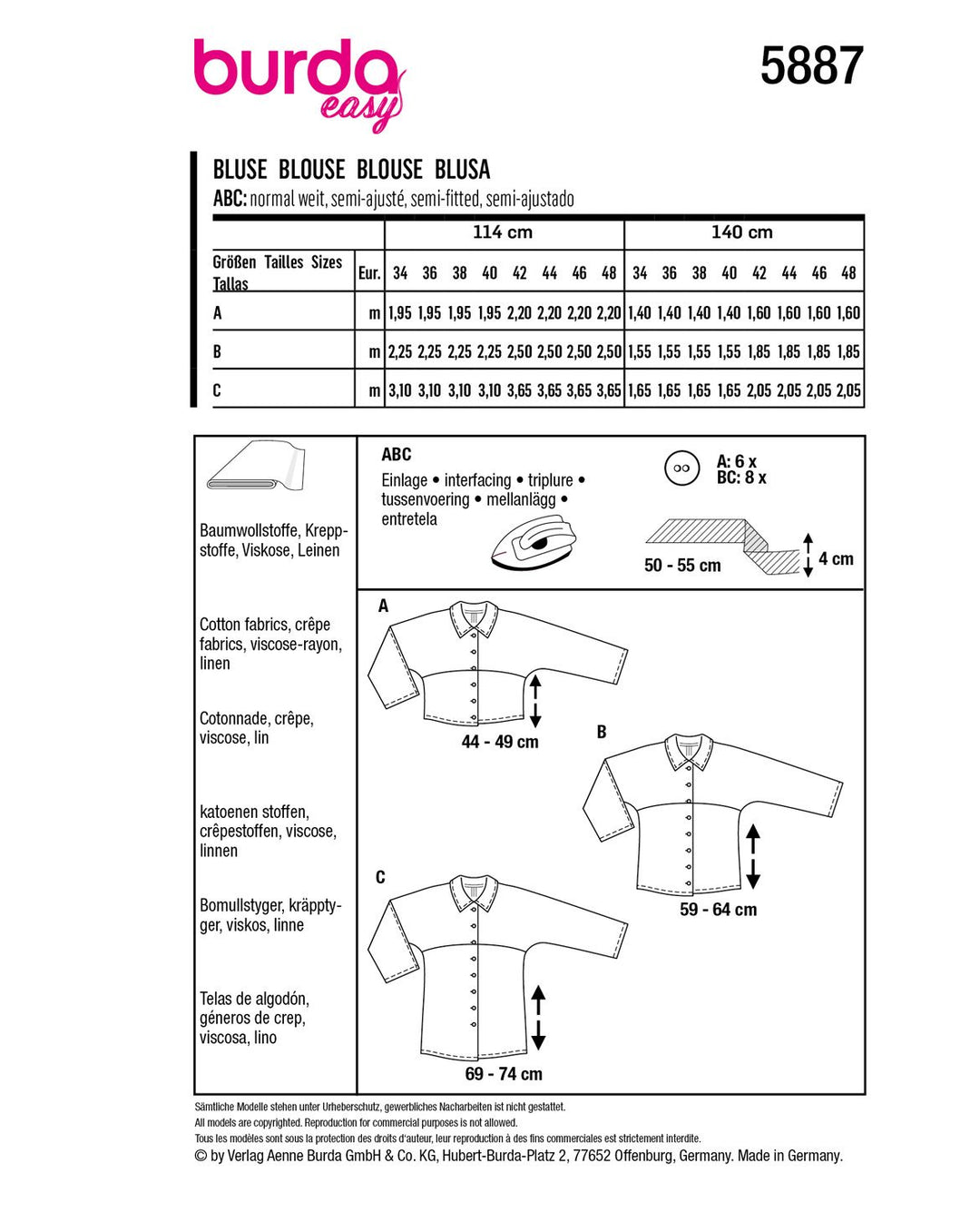 Burda Schnittmuster 5887