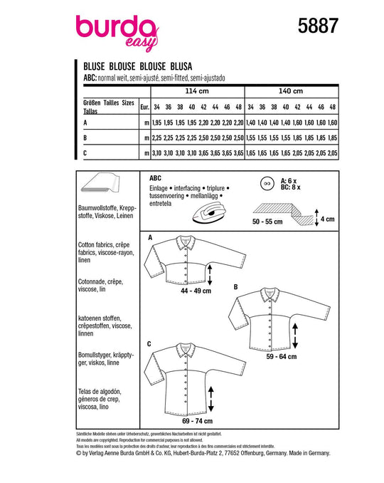 Burda Schnittmuster 5887