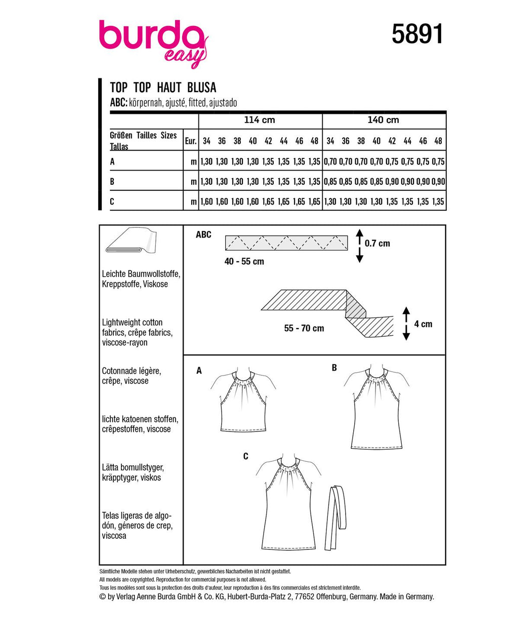 Burda Schnittmuster 5891