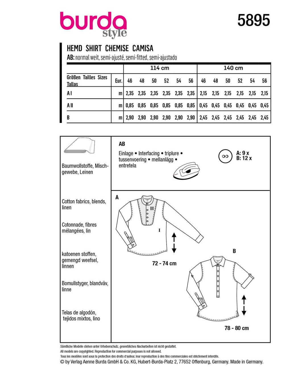 Burda Schnittmuster 5895
