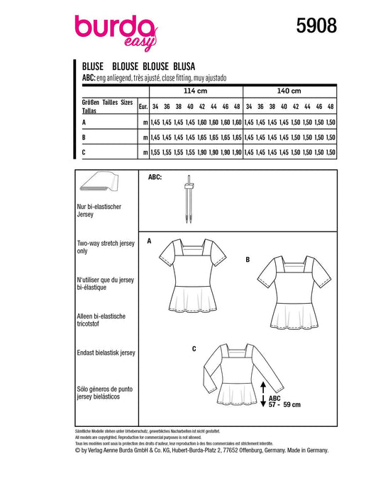 Burda Schnittmuster 5908