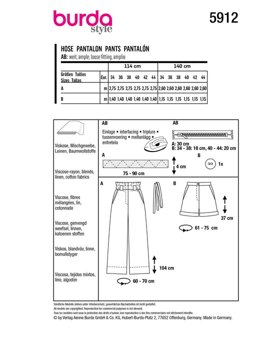 Burda Sewing Pattern 5912