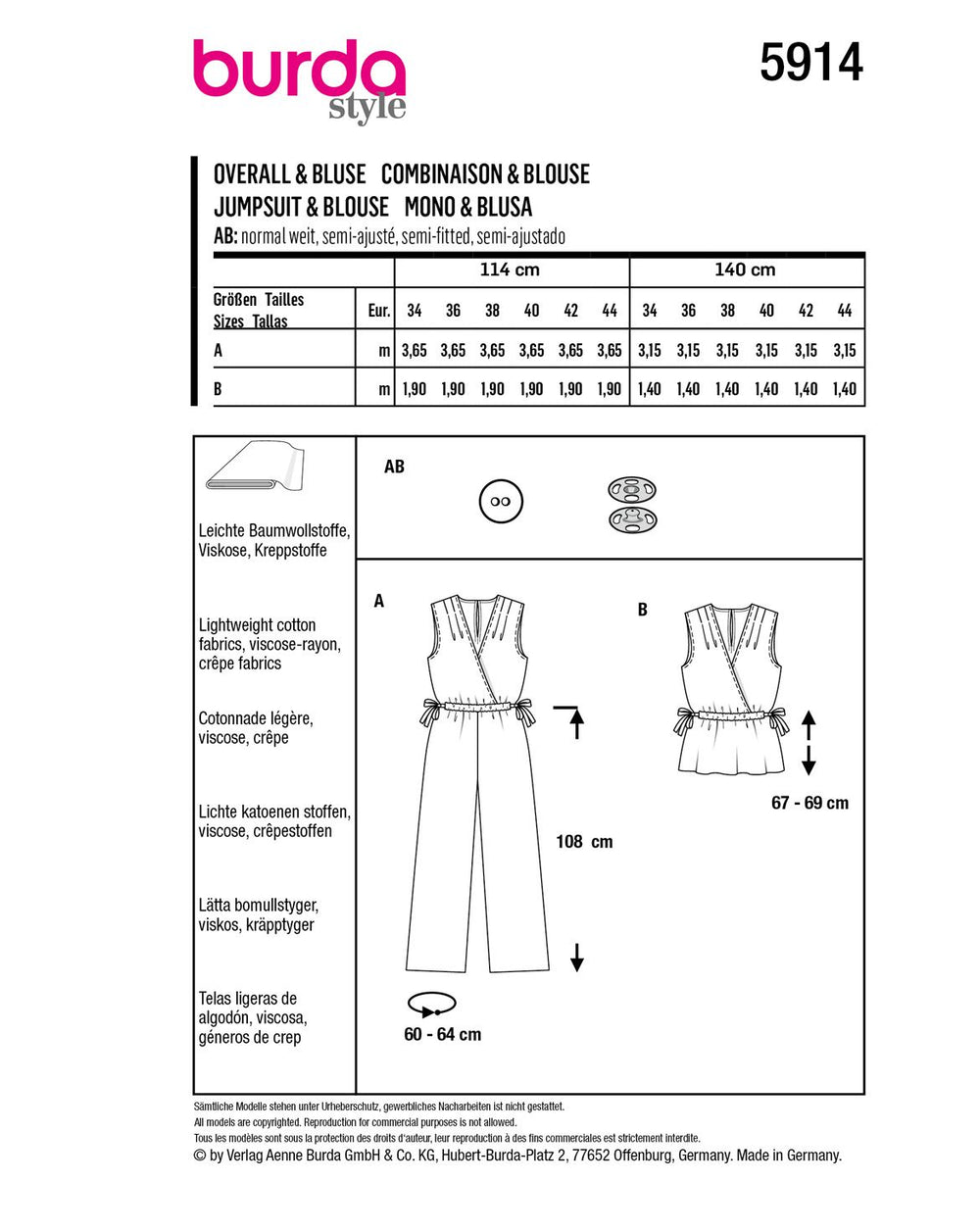 Burda Sewing Pattern 5914