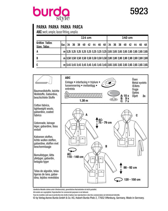 Burda Sewing Pattern 5923