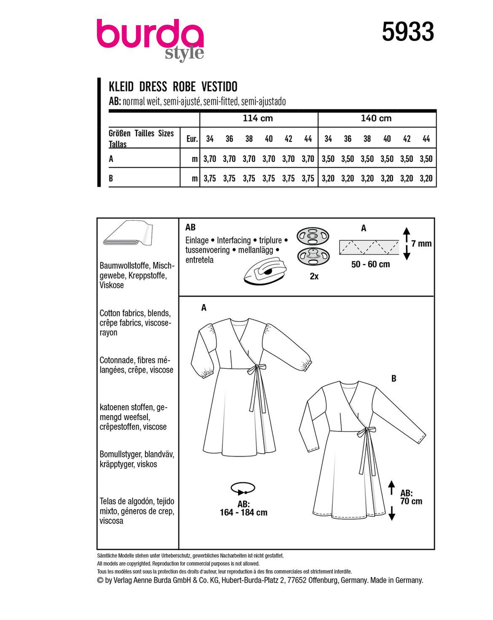 Burda Schnittmuster 5933