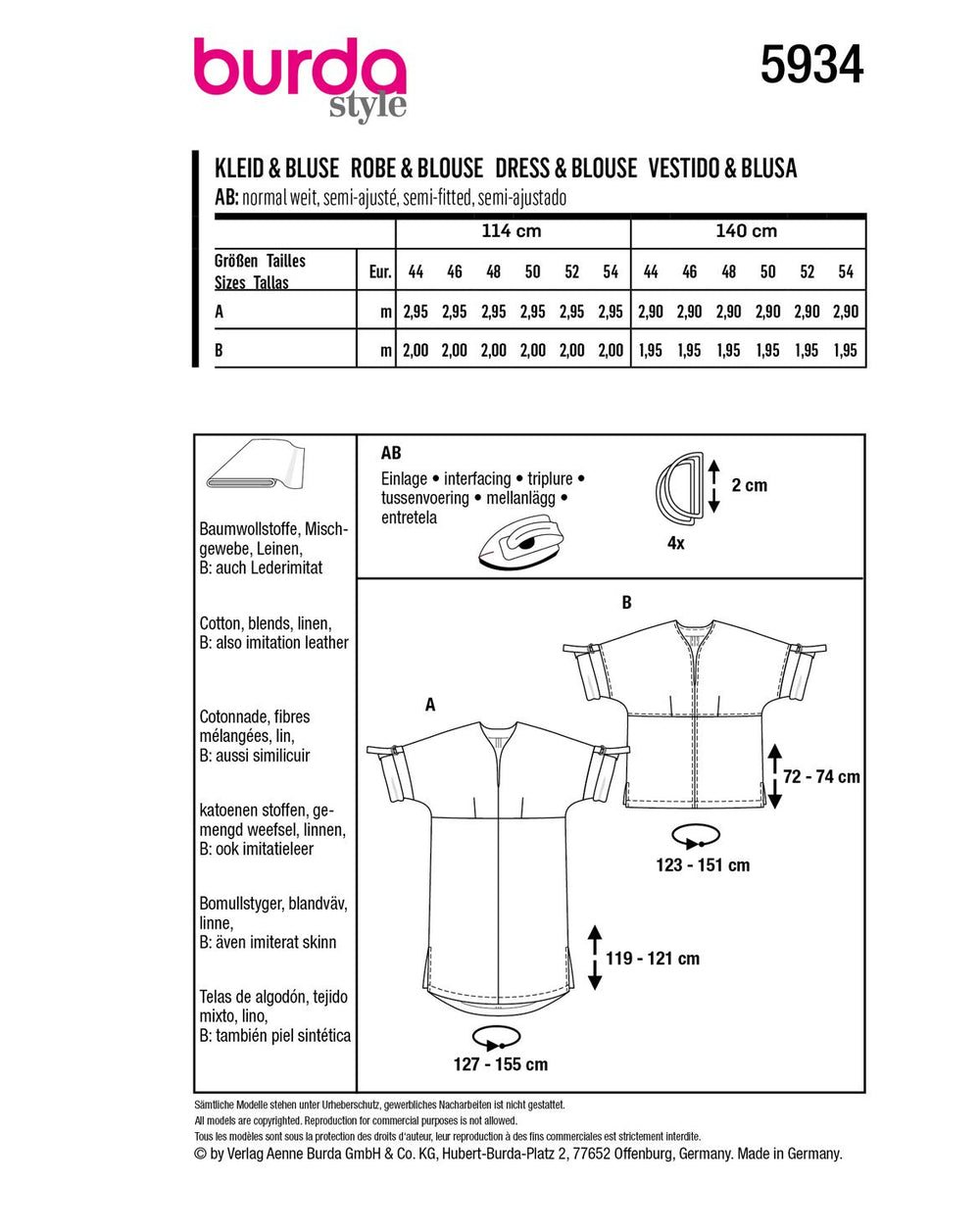 Burda Sewing Pattern 5934