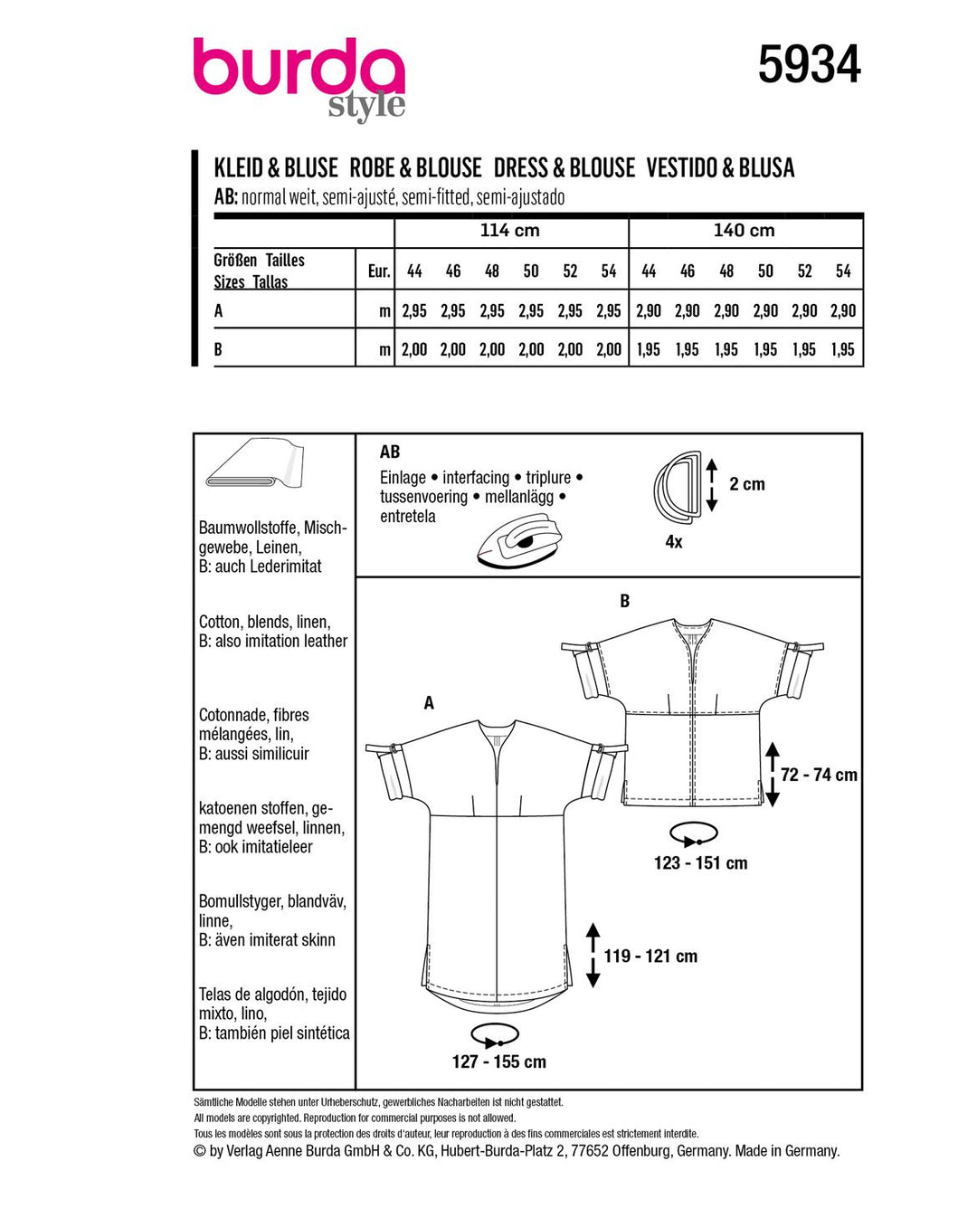 Burda Sewing Pattern 5934