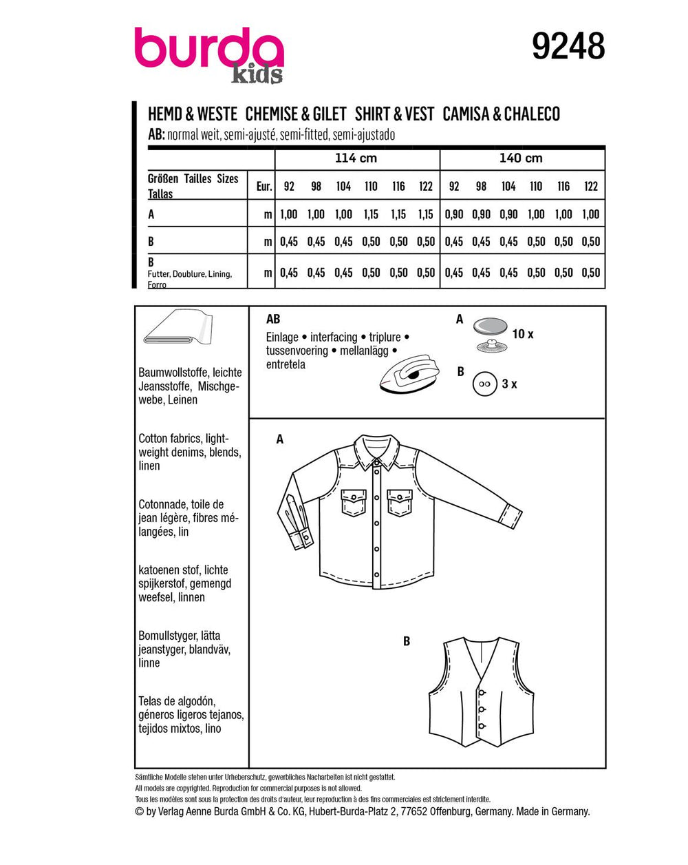 Burda Sewing Pattern 9248