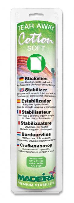 Cotton Soft Stickvlies zum Abreißen weiß 30cm
