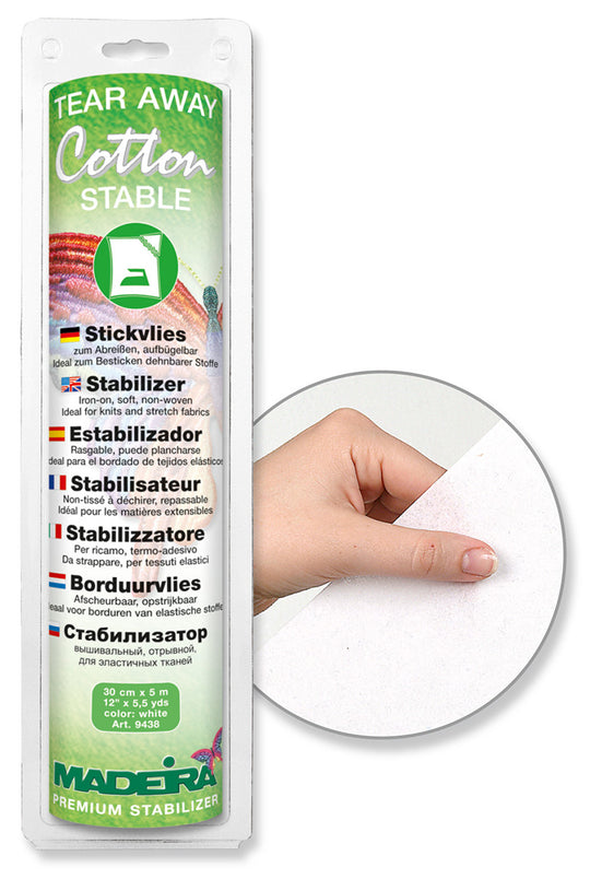 Cotton Stable Stickvlies zum Abreißen weiß 30cm