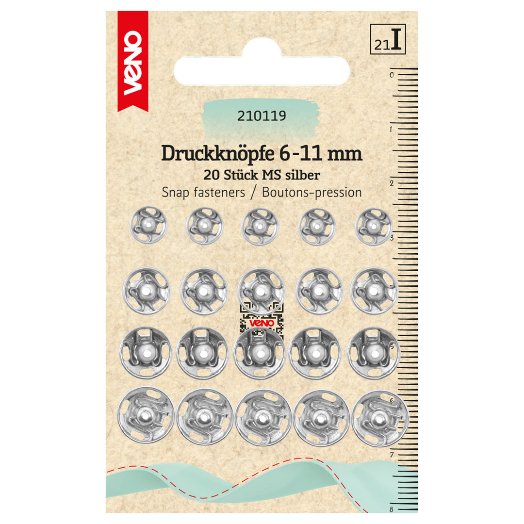 Veno Druckknöpfe Silber