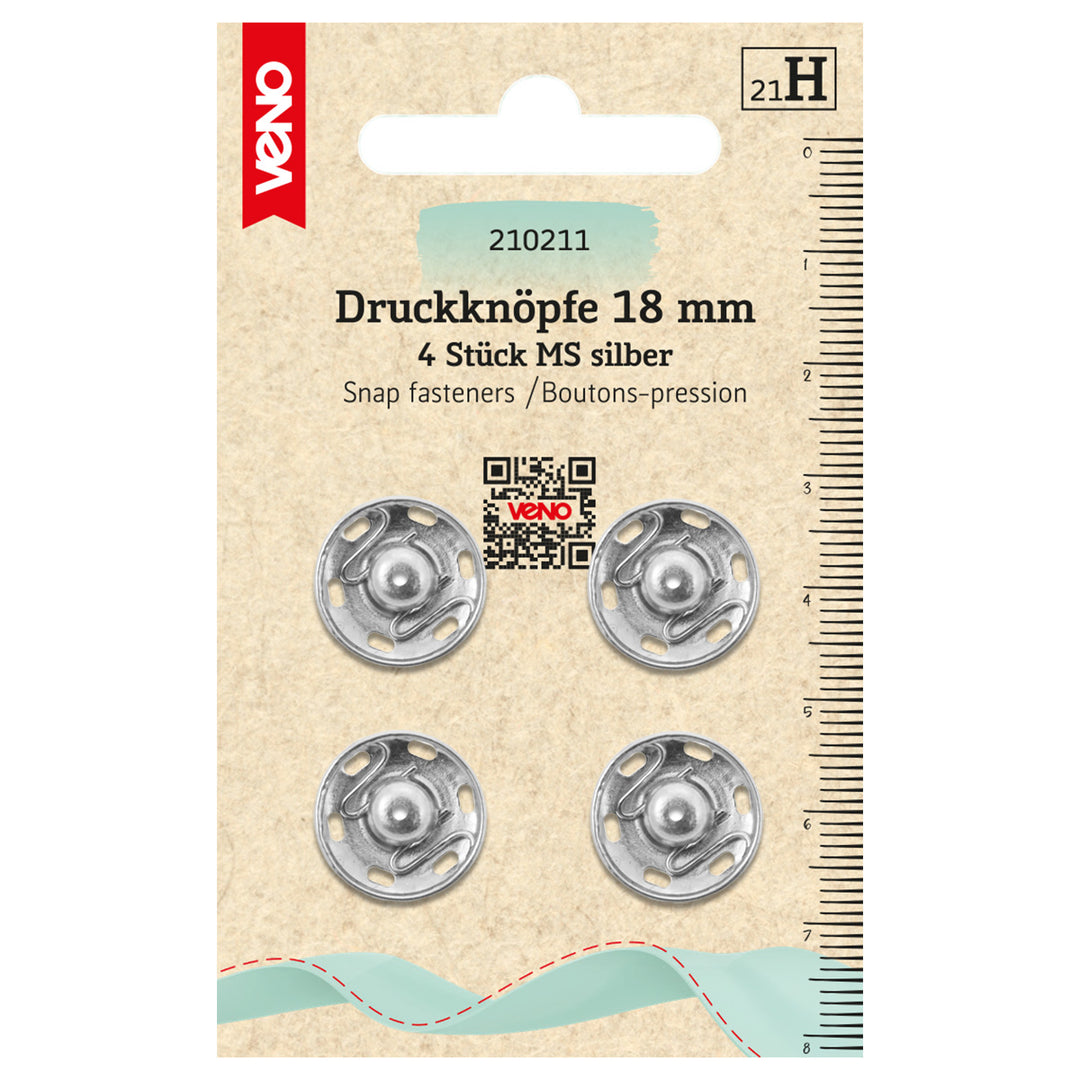 Veno Druckknöpfe Silber