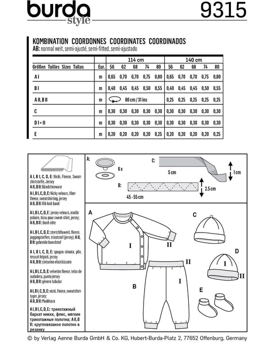 Burda Schnittmuster 9315