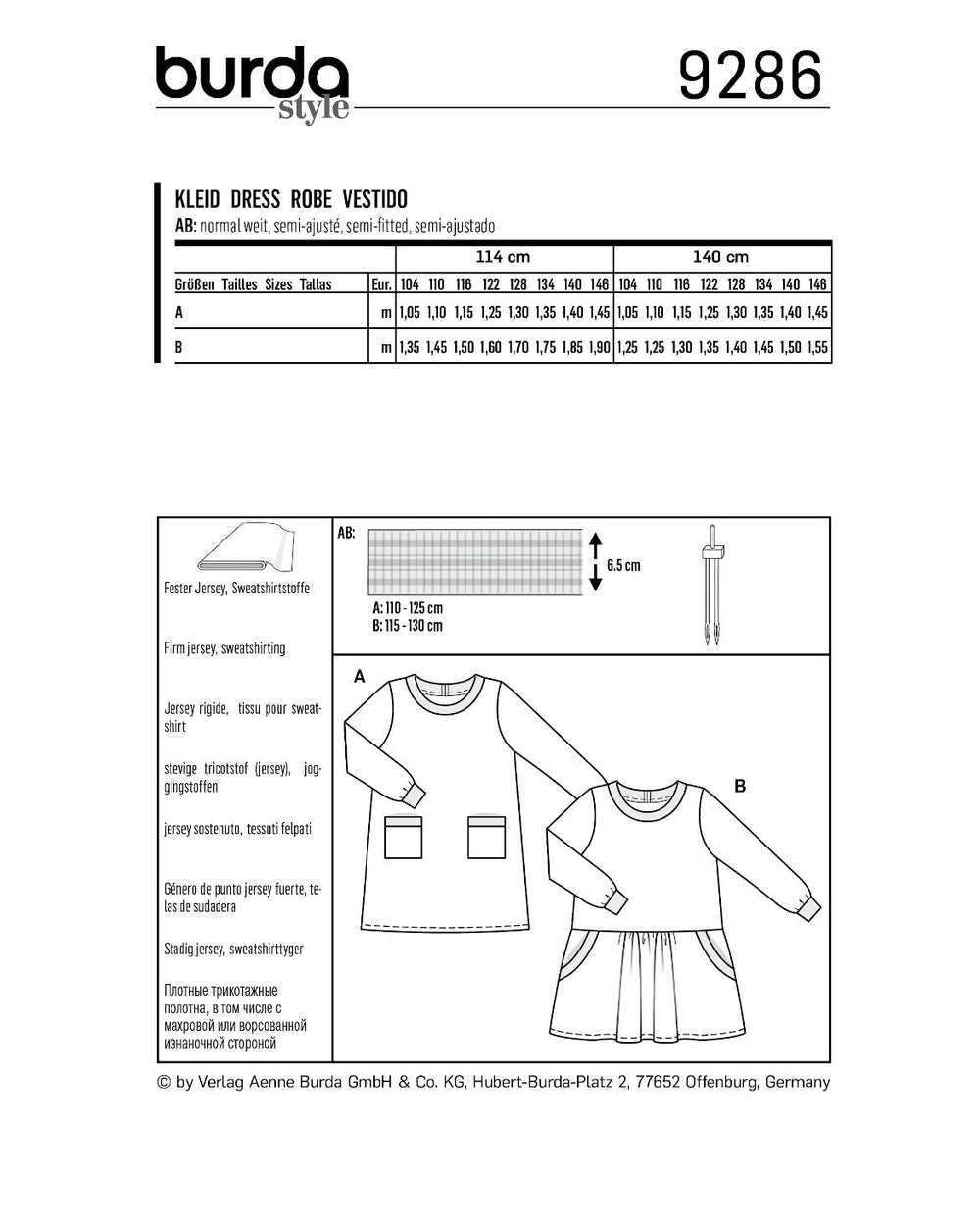 Burda sewing pattern 9286