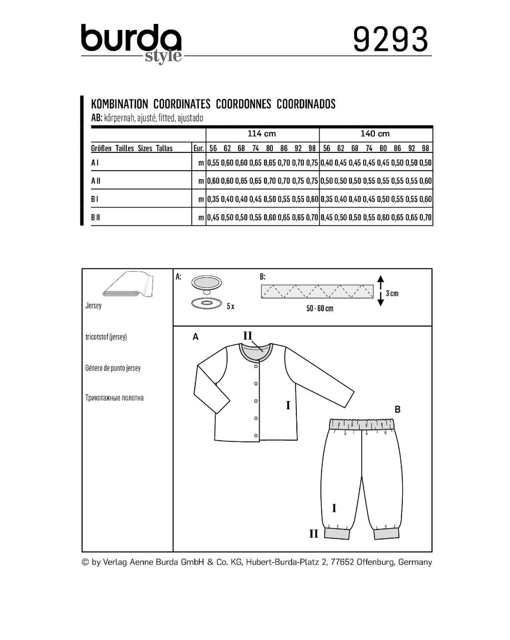 Burda Sewing Pattern 9293