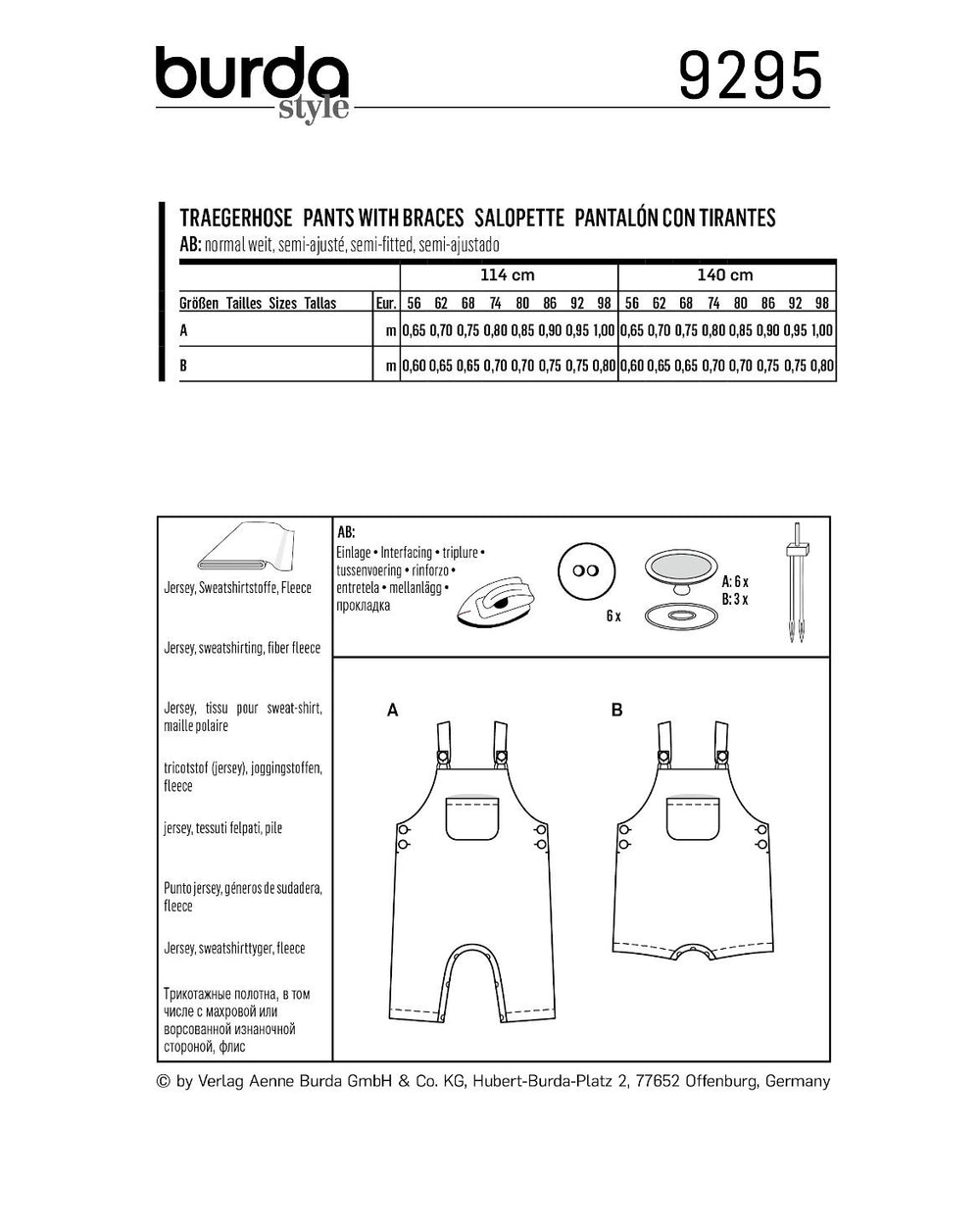 Burda Sewing Pattern 9295