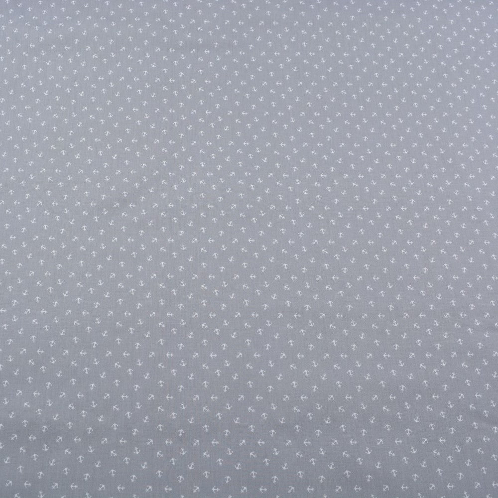 Baumwollstoff - Anker Grau