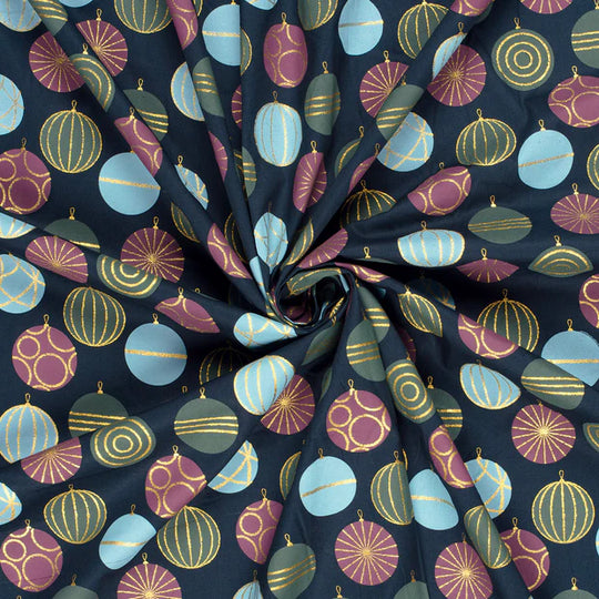 Baumwolle - Weihnachtskugel Blau