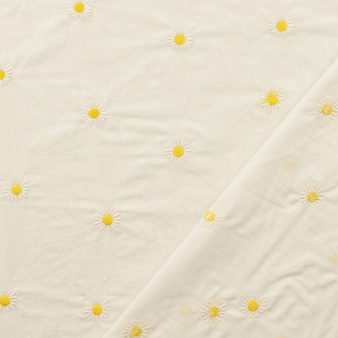 Cotton Embroidery - Yellow Flowers